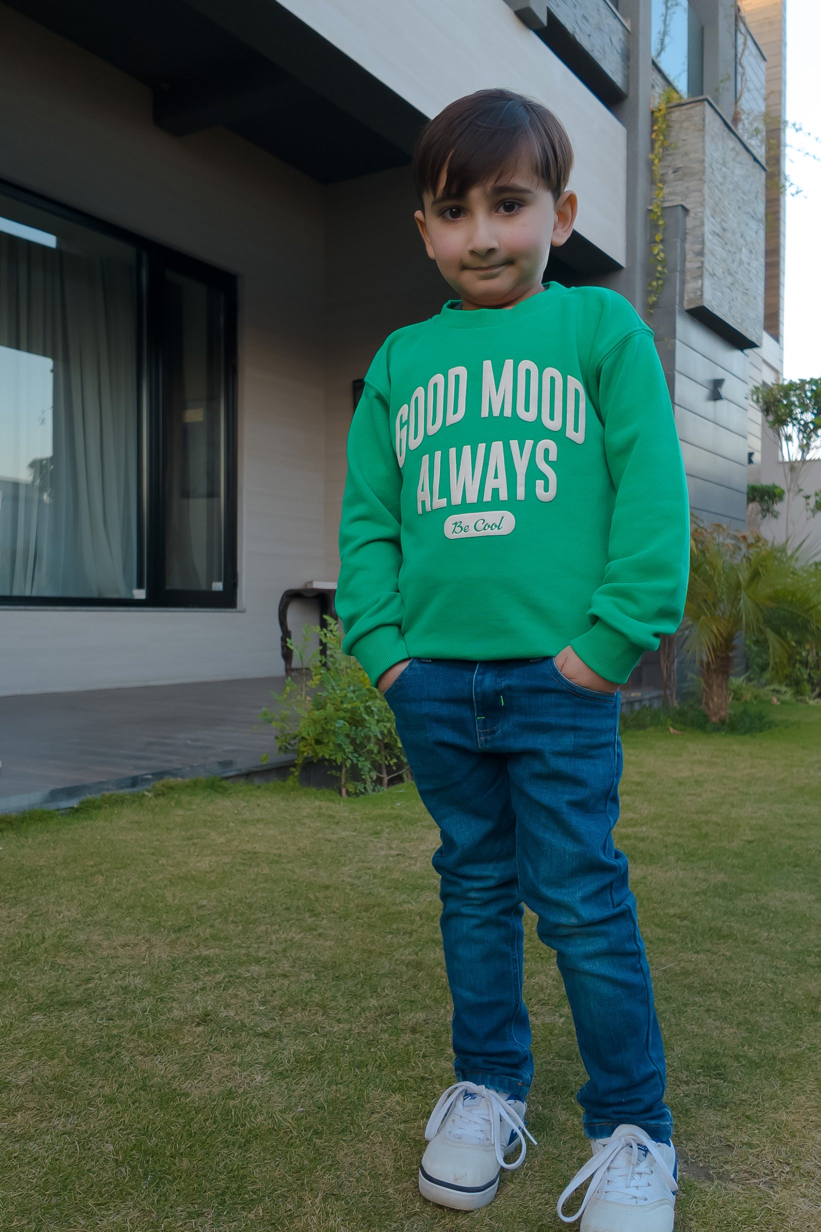 Best Trendy Kids’ Sweatshirt – "Good Mood Always" | Cozy & Stylish | Ages 2-14